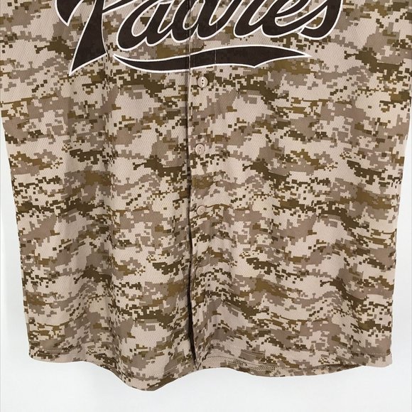 San Diego Padres Mens Shirt XL Kemp Short Sleeve Button Up Camo MLB Baseball - Picture 12 of 15